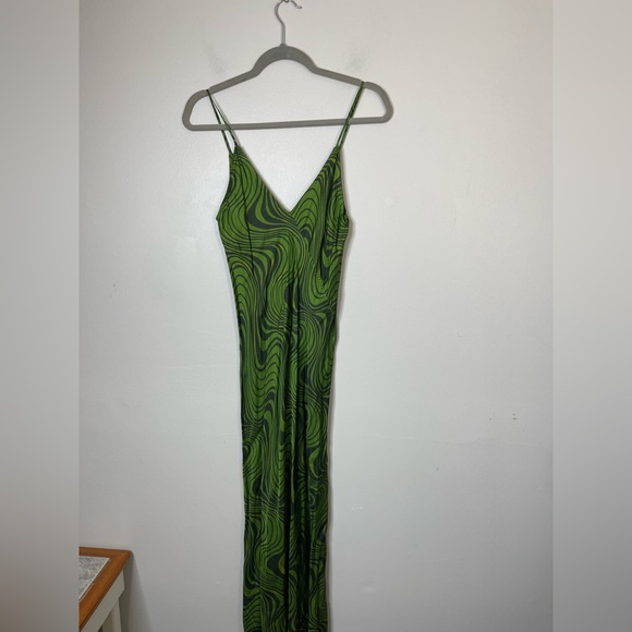 Zara Women’s printed midi Slip dress size small Grunge Abstract Blogger Hot - Picture 4 of 12